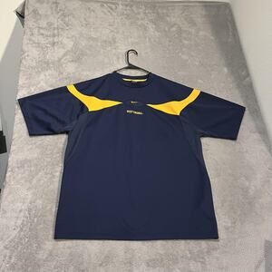 West Virginia Mountaineers Shirt Mens XL Blue Yellow NCAA Football Nike Dri Fit
